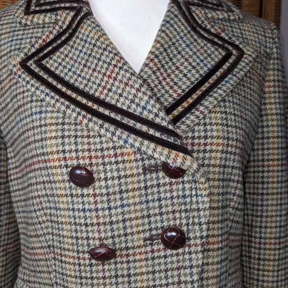 *RARE* VINTAGE RALPH LAUREN | Wool Houndstooth Riding Jacket MEDIUM - Picture 3 of 6
